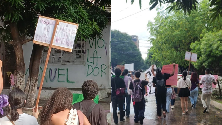 El colectivo desarrolla una protesta por las calles de Montecristo