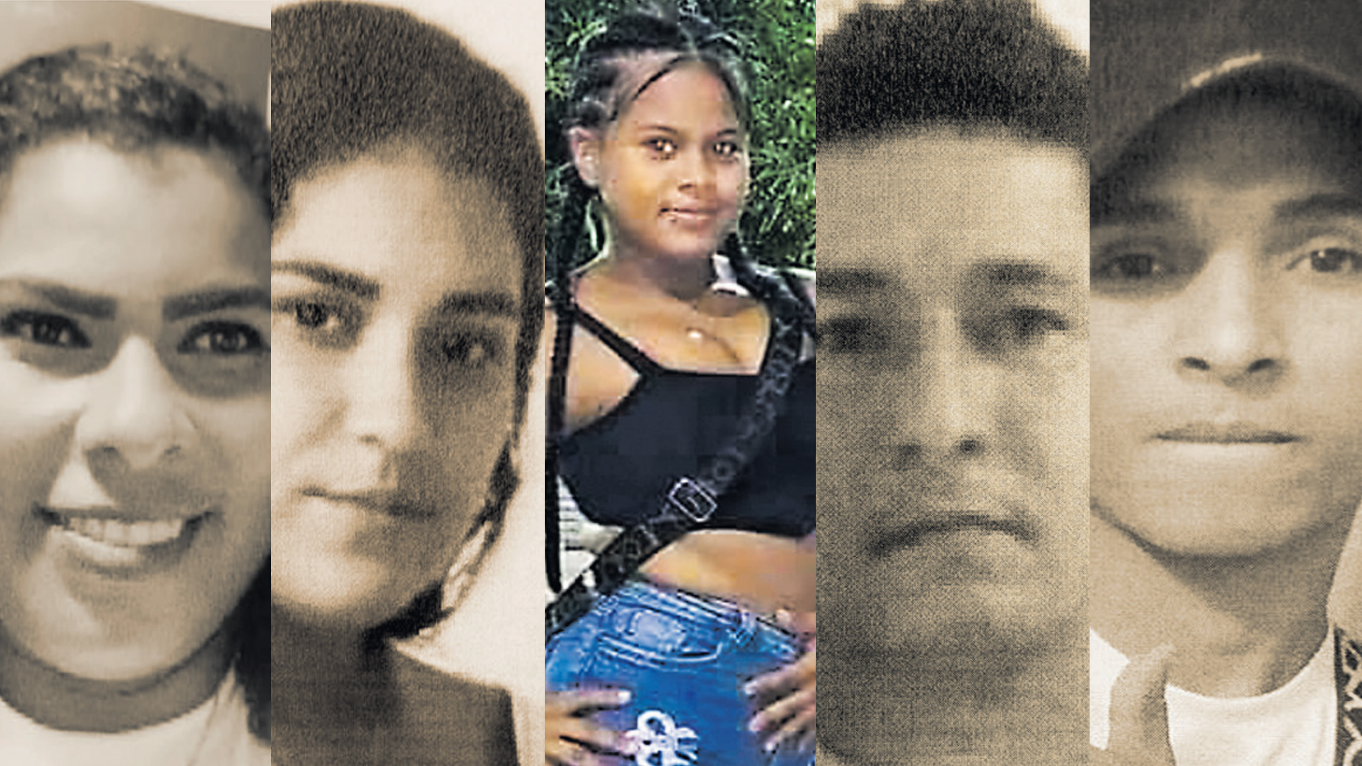 De izquierda a derecha: Gina Paola Rivera Toloza, Isamar Johana Algarín Torres, Ana Valeria Alfaro Cabrera, Luis Eduardo Donado Ariza y Brian José Lucena