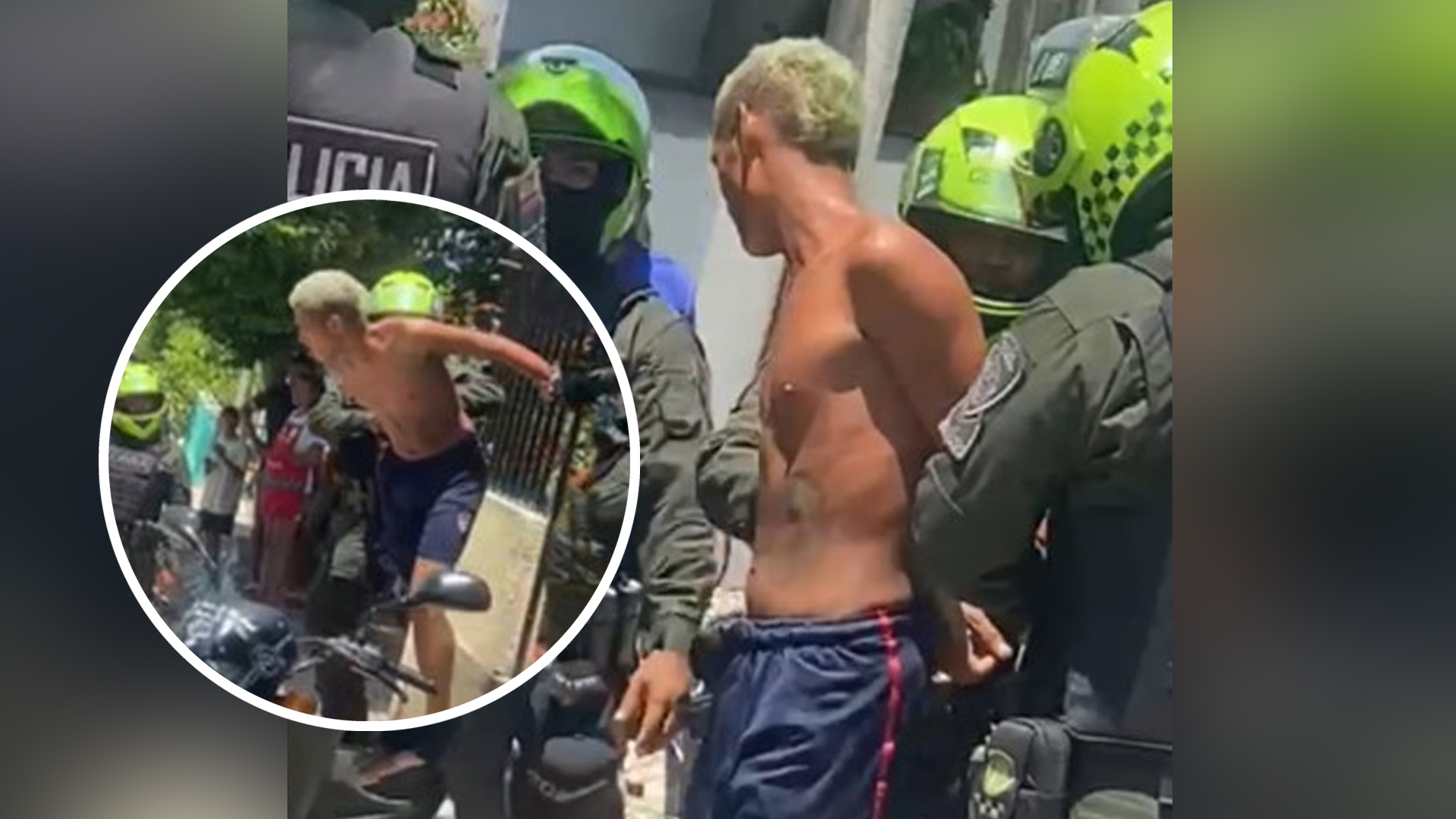 Momento en que el sujeto fue detenido por las autoridades