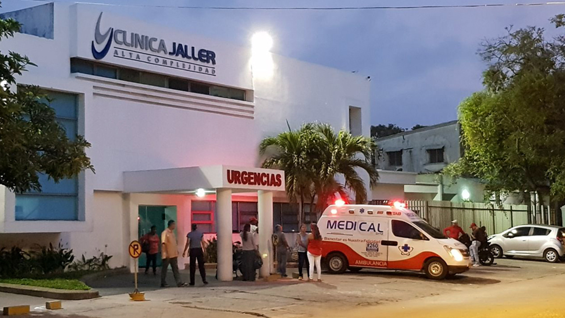 Clínica Jaller, centro médico al que fueron conducidos los heridos