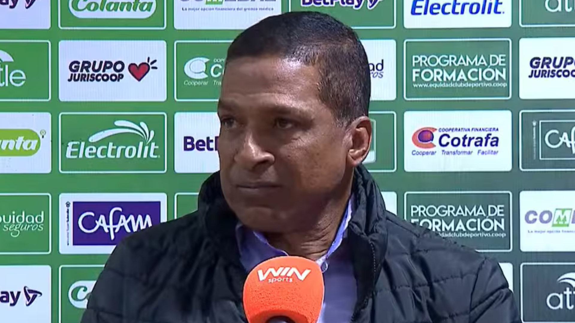 Alexis García, DT de La Equidad, en rueda de prensa