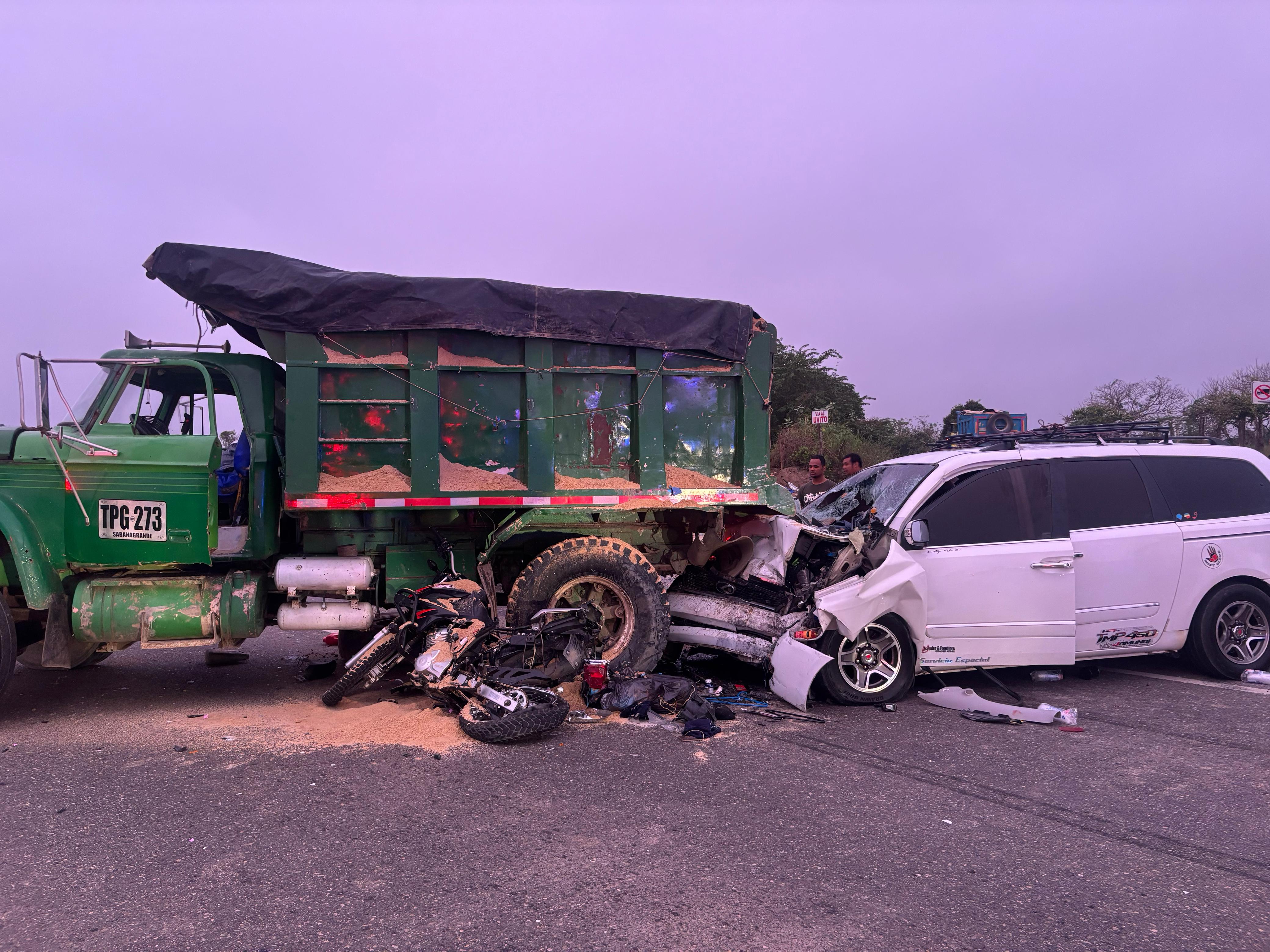 Accidente a la altura de Santo Tomás.