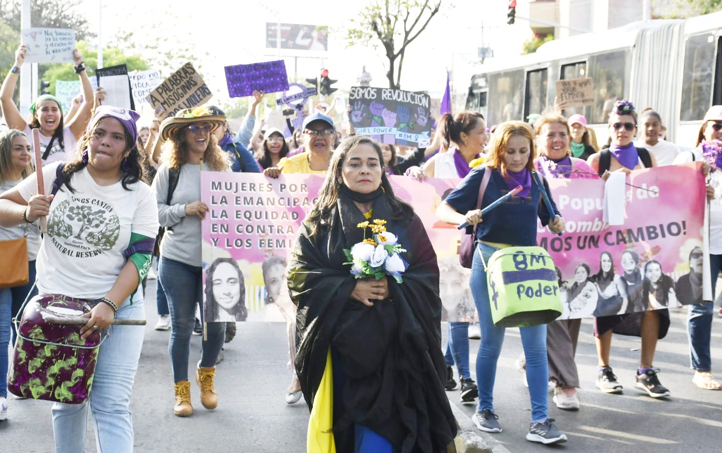 Marcha por el Día de la Mujer en Barranquilla.