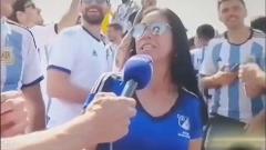 La hincha fue entrevistada por medios nacionales que realizan cubrimiento en el país árabe.