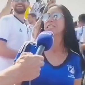 La hincha fue entrevistada por medios nacionales que realizan cubrimiento en el país árabe.