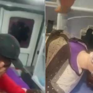 Imágenes del video en el qiue 'Natalia' está dentro de la ambulancia.