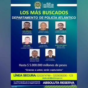 El cartel con los más buscados. 