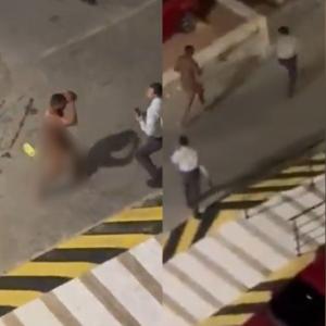 Captura de video de hombre desnudo en Alameda del Río.