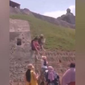 Captura de video de momento en el Castillo de San Felipe.