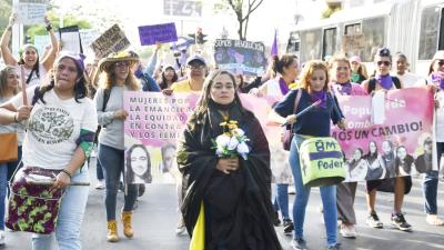 Marcha por el Día de la Mujer en Barranquilla.