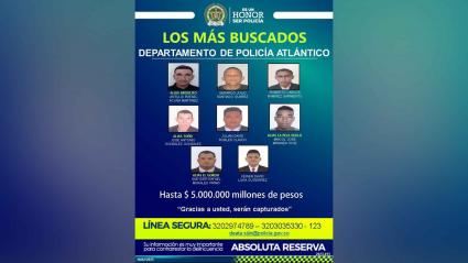 El cartel con los más buscados. 