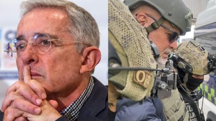 Álvaro Uribe, expresidente, a la izquierda; y Salvatore Mancuso, tras su arribo a Colombia, a la derecha