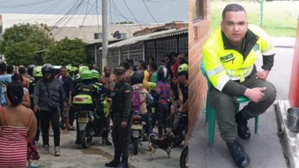 Lugar de los hechos y la imagen del policía