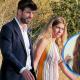 Piqué y clara Chía durante un matrimonio en imágenes captadas por paparazzis.