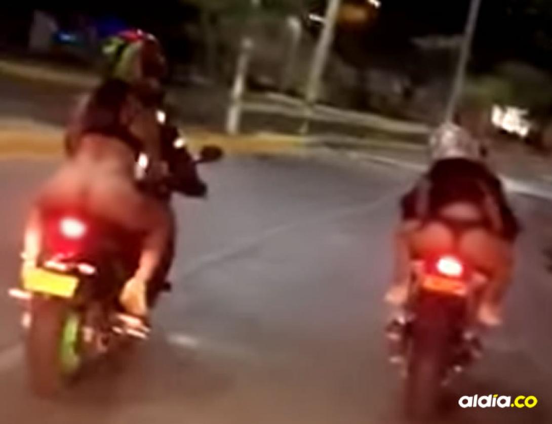 VIDEO | Dos mujeres en ropa interior pasearon en moto por Valledupar